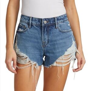 Frame Denim Jean Distressed Le Grand Garçon Shorts Size 25